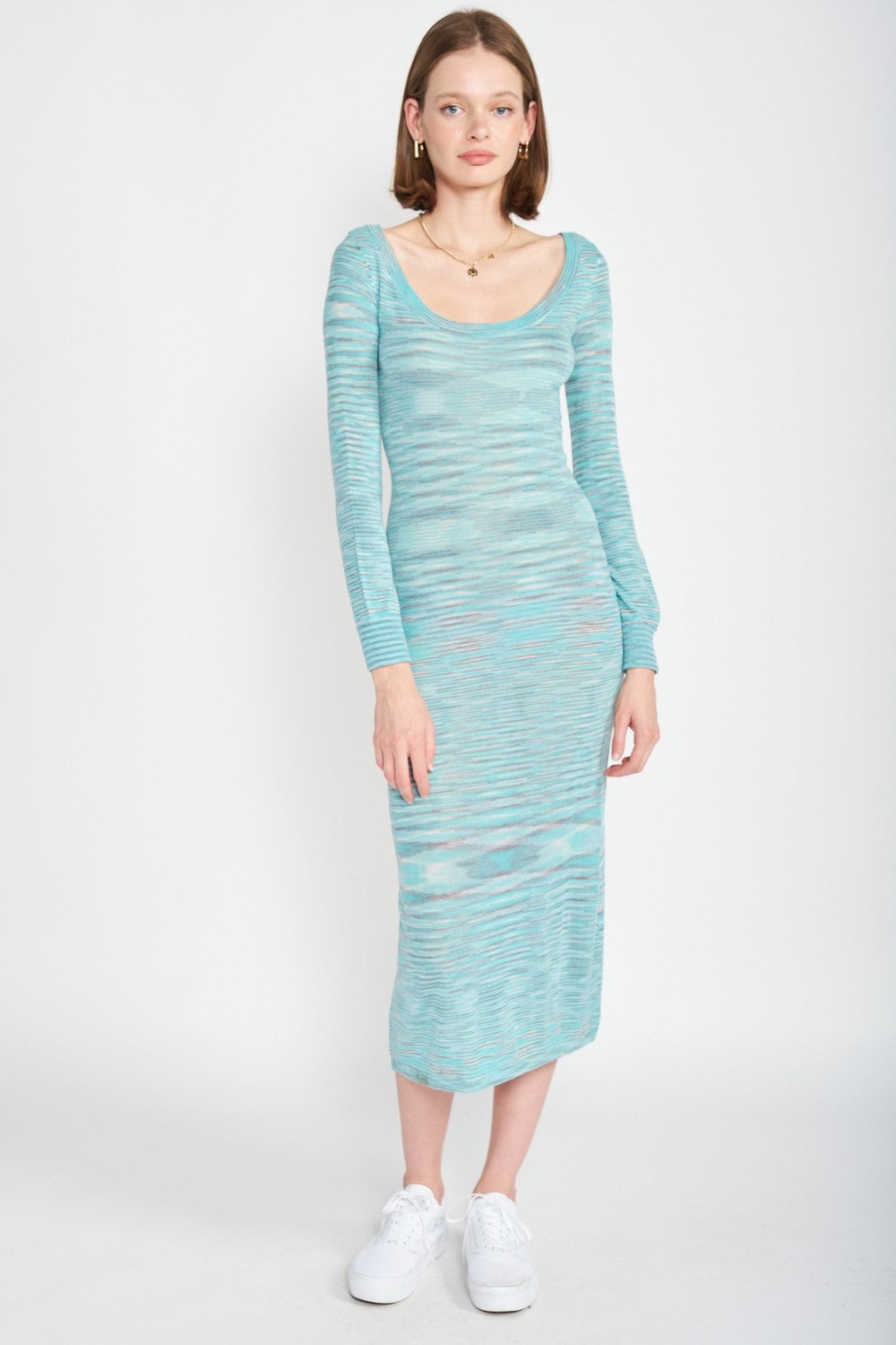 slim fit dress slacks Emory Park Bright Ribbed Sweater Midi Dress In Green