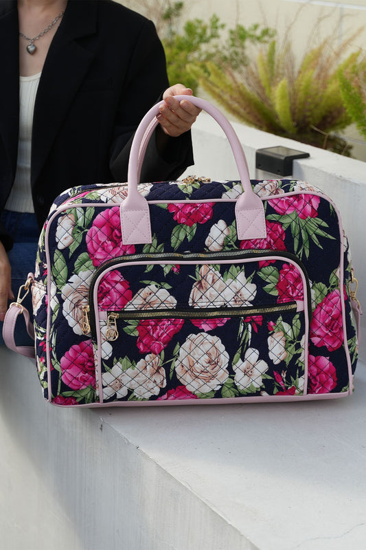 Black Mkf Collection Jayla Botanical Pattern Duffle Bag