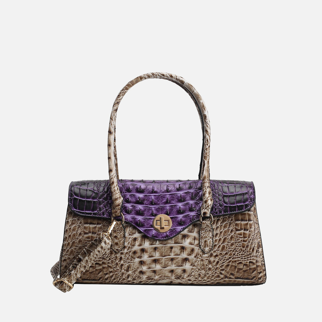 Croco Yellow MKF Collection By Mia K Liviana Croc Embossed Shoulder Bag