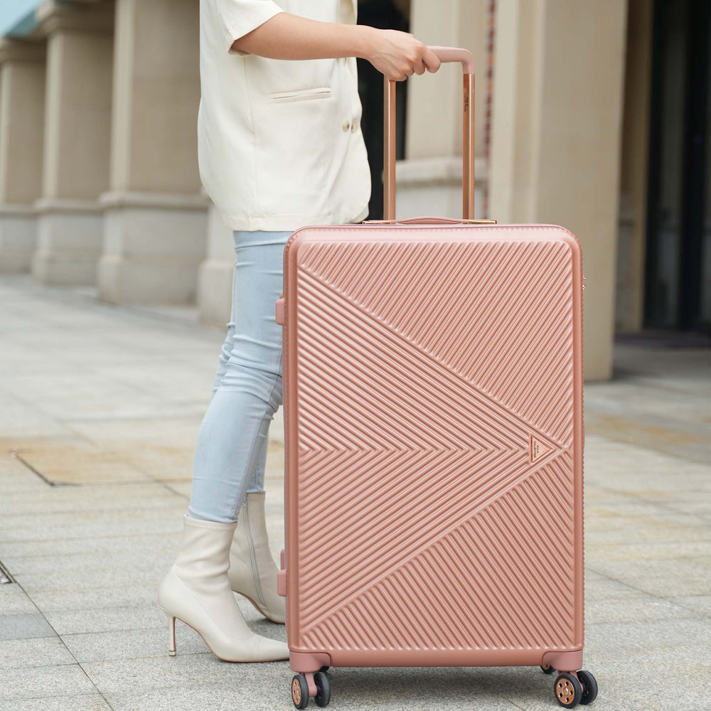 Rose Gold MKF Collection By Mia K Felicity Spinner Luggage Set Large And X Large