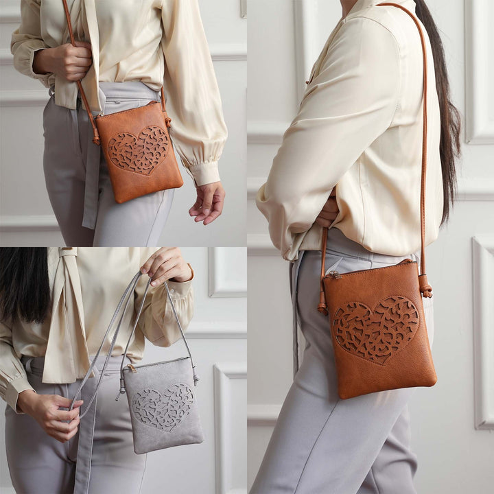 Black MKF Collection By Mia K Heartly Crossbody Bag