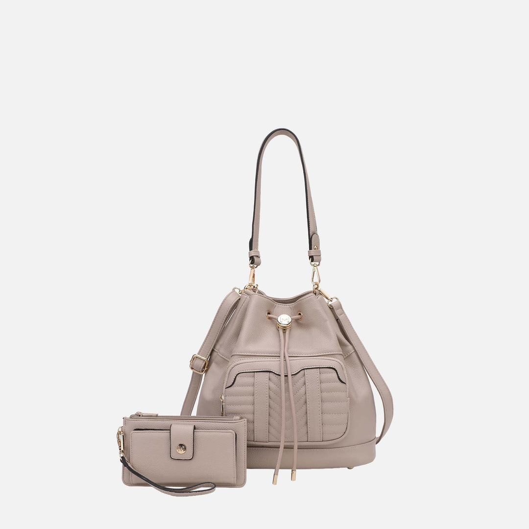 Coffee MKF Collection By Mia K Ryder Bucket Bag And Wallet Set