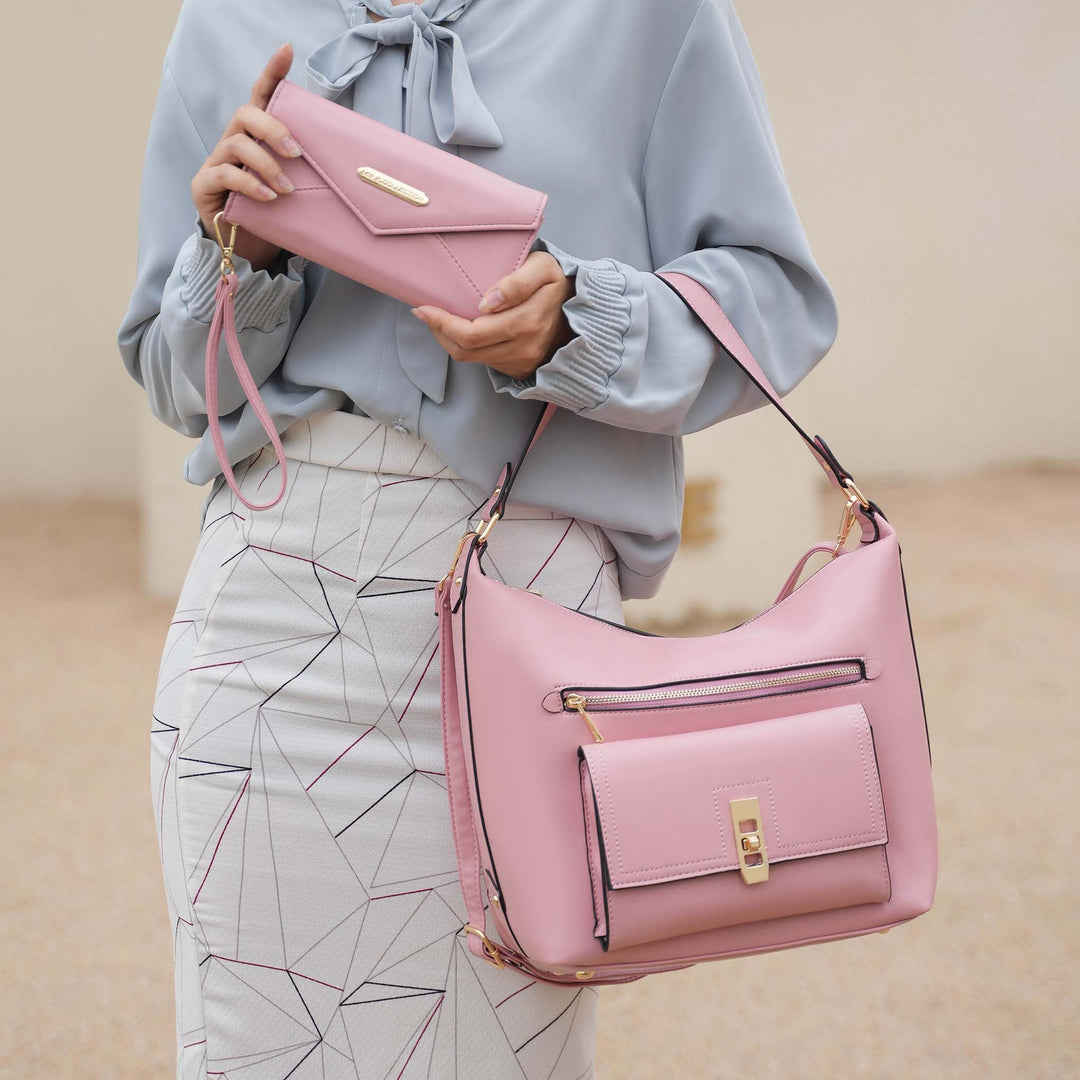 Cognac Brown MKF Collection By Mia K Clara Shoulder Bag And Set