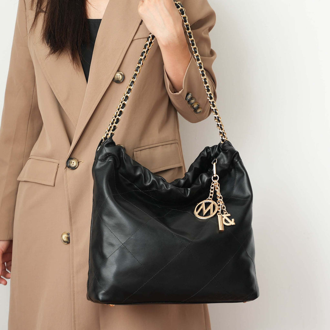 Black MKF Collection By Mia K Celestine Quilted Shoulder Bag