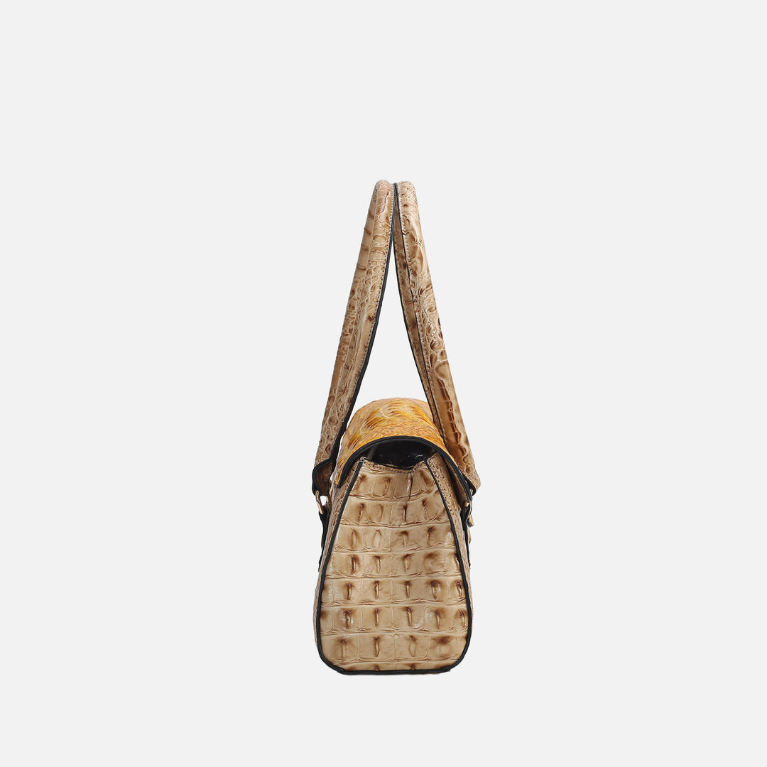 Croco Green MKF Collection By Mia K Liviana Croc Embossed Shoulder Bag