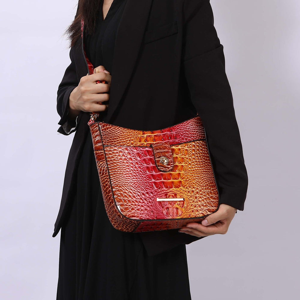 Croc Coral MKF Collection By Mia K Giovana Gradient Croc Crossbody Bag