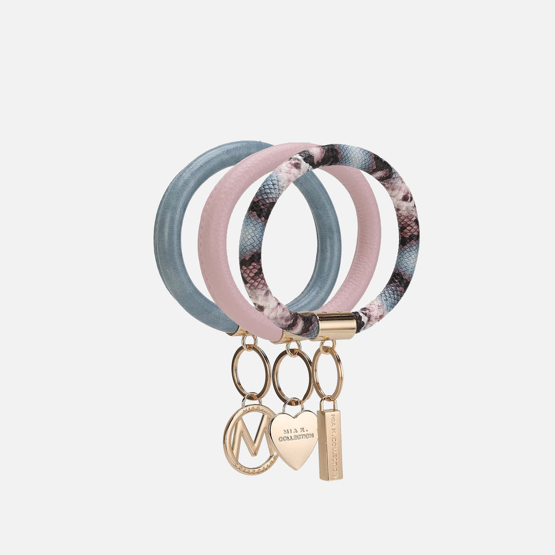 MKF Collection By Mia K Jasmine Bangle Bracelet Keyring Set