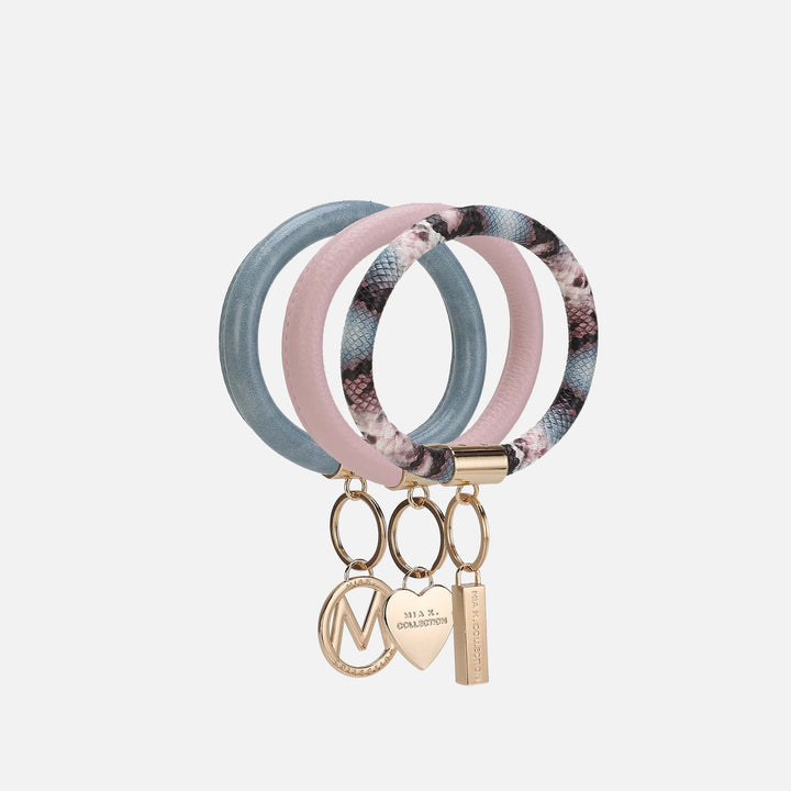 MKF Collection By Mia K Jasmine Bangle Bracelet Keyring Set Gf