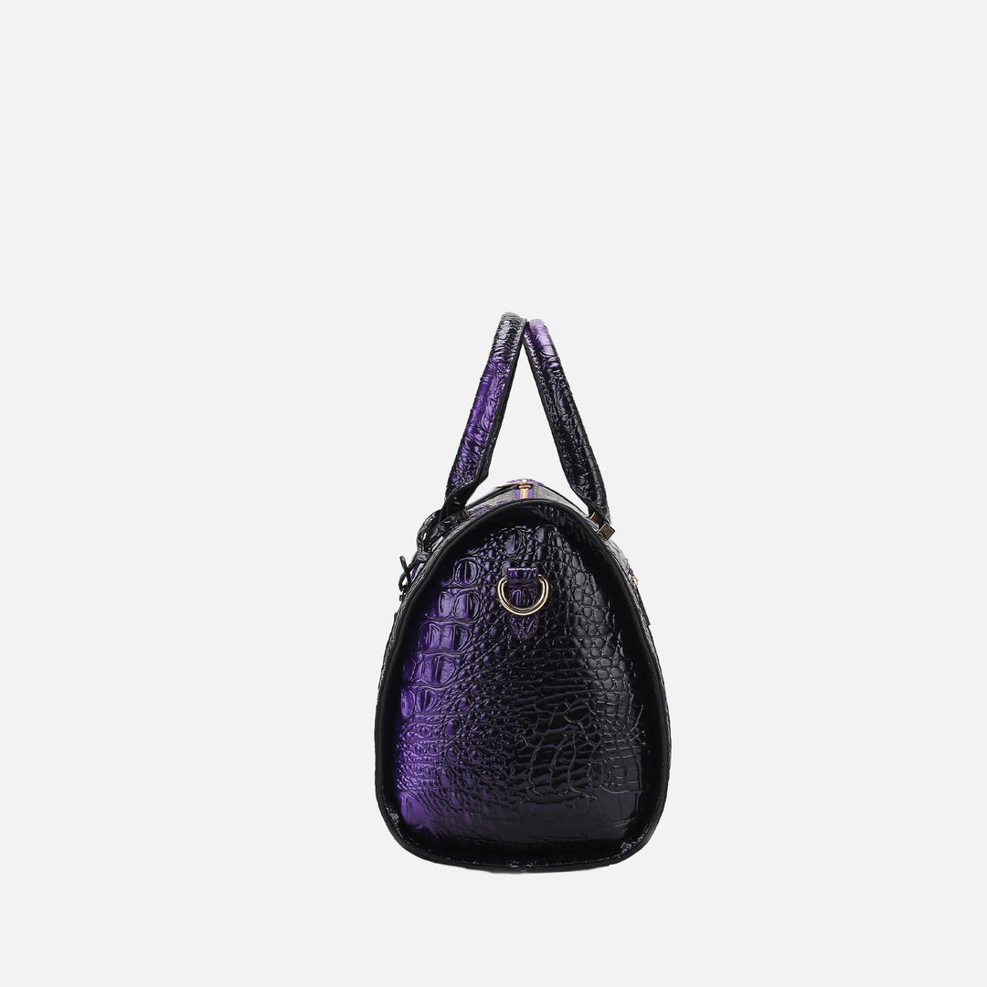 Croco Purple MKF Collection By Mia K Usal Croc Satchel Bag