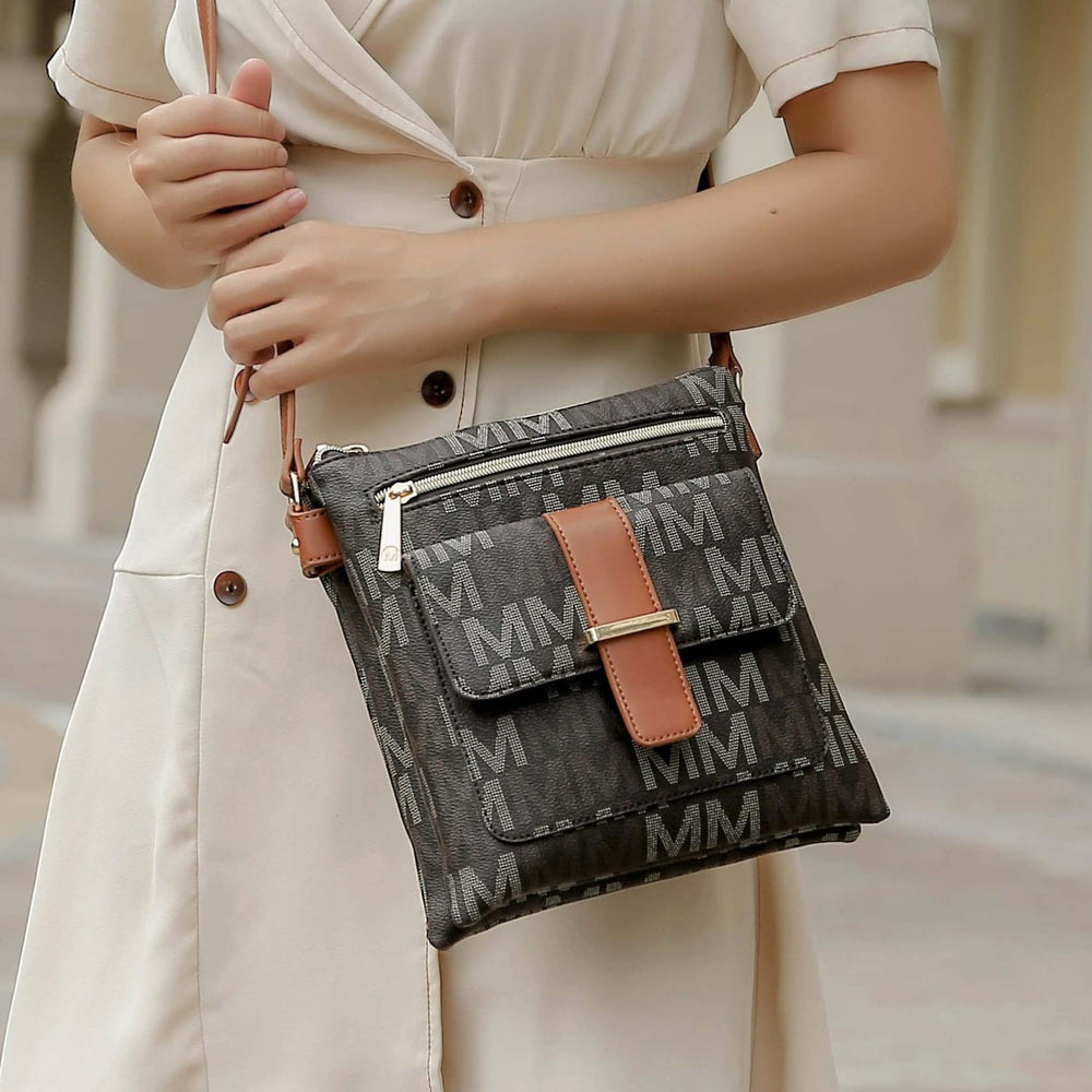 Black MKF Collection By Mia K Jeni Signature Crossbody Bag