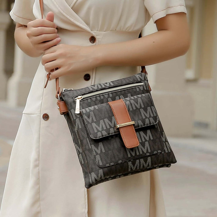 Black MKF Collection By Mia K Jeni Signature Crossbody Bag