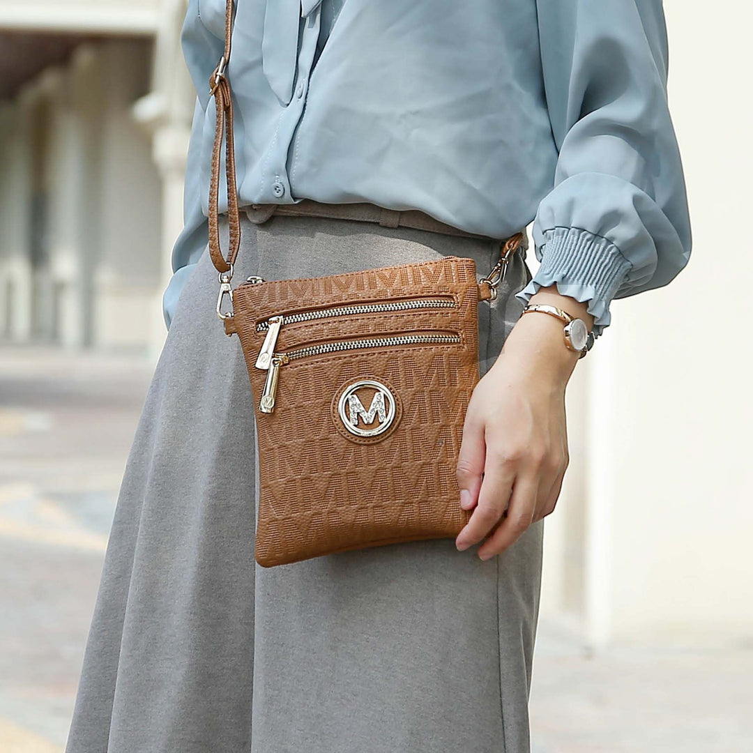 Black MKF Collection By Mia K Andrea Signature Crossbody Bag