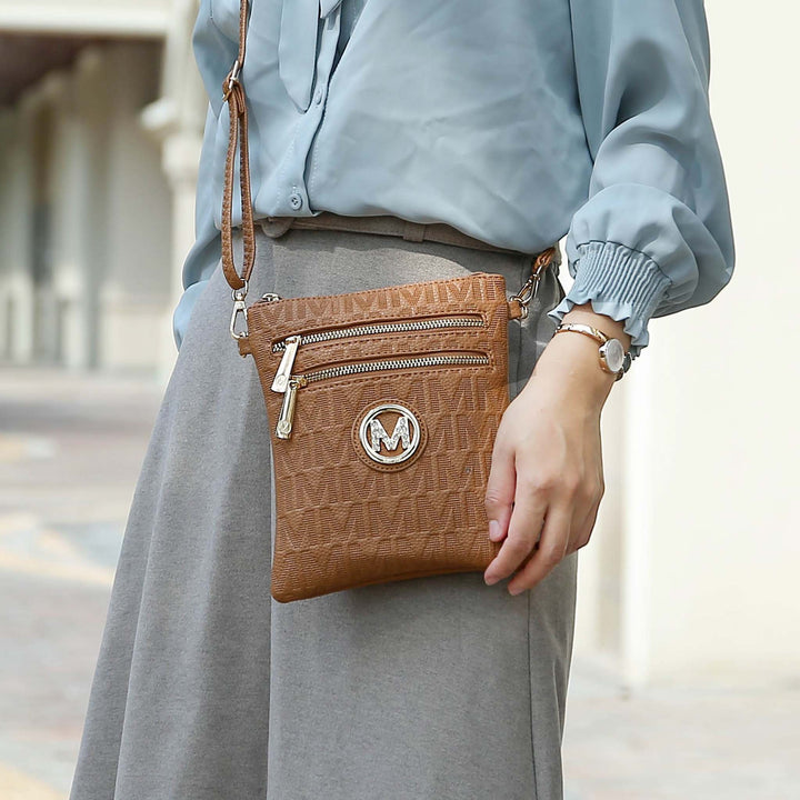 Black MKF Collection By Mia K Andrea Signature Crossbody Bag