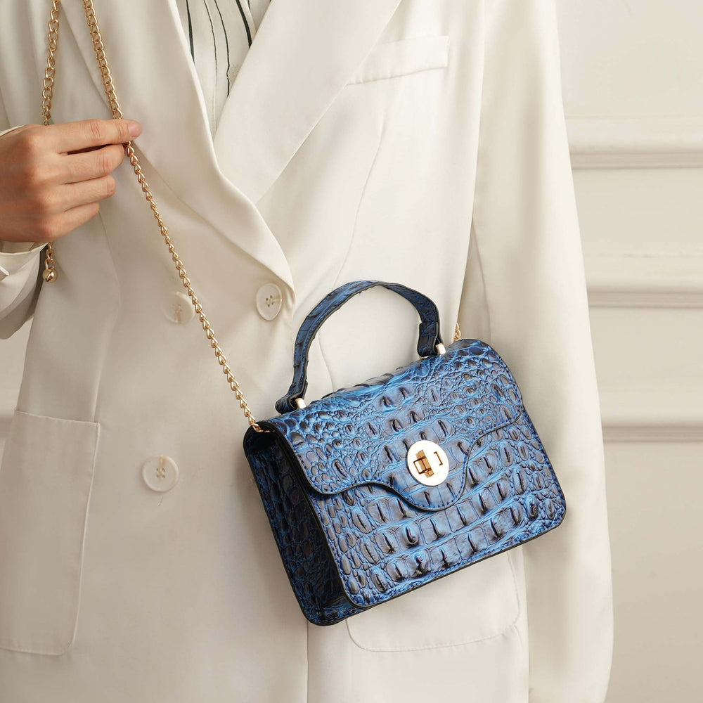 Croco Purple MKF Collection By Mia K Mae Shoulder Bag