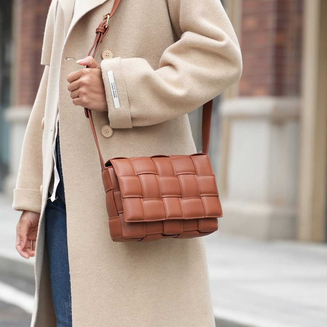 Brown MKF Collection By Mia K Ginger Woven Shoulder Bag