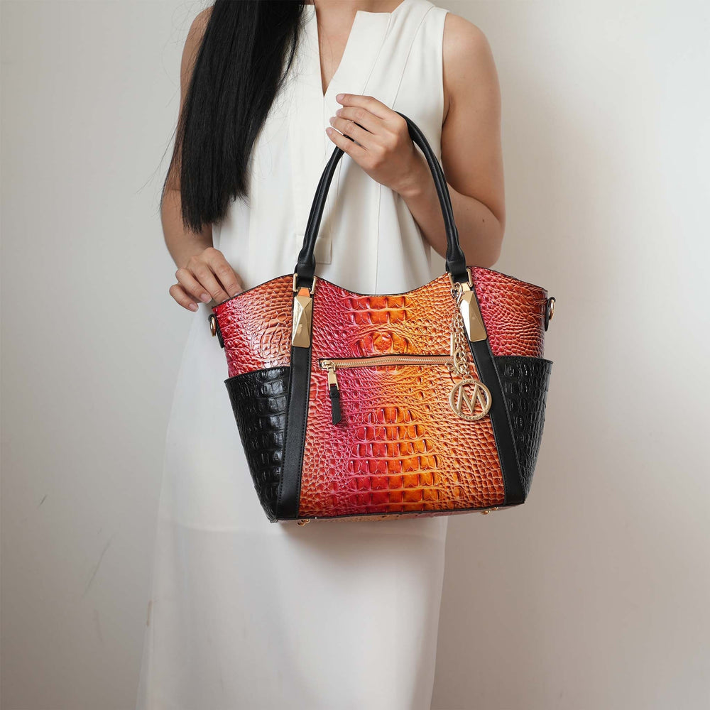 Croc Cherry MKF Collection By Mia K Janise Gradient Croc Tote Handbag
