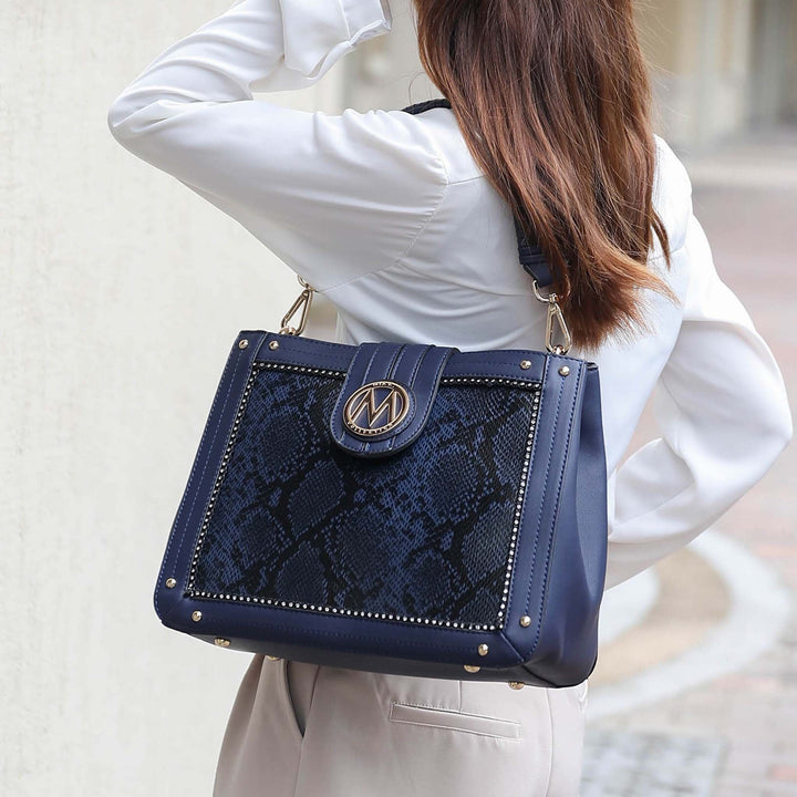 Snake Cognac MKF Collection By Mia K Kamala Shoulder Bag