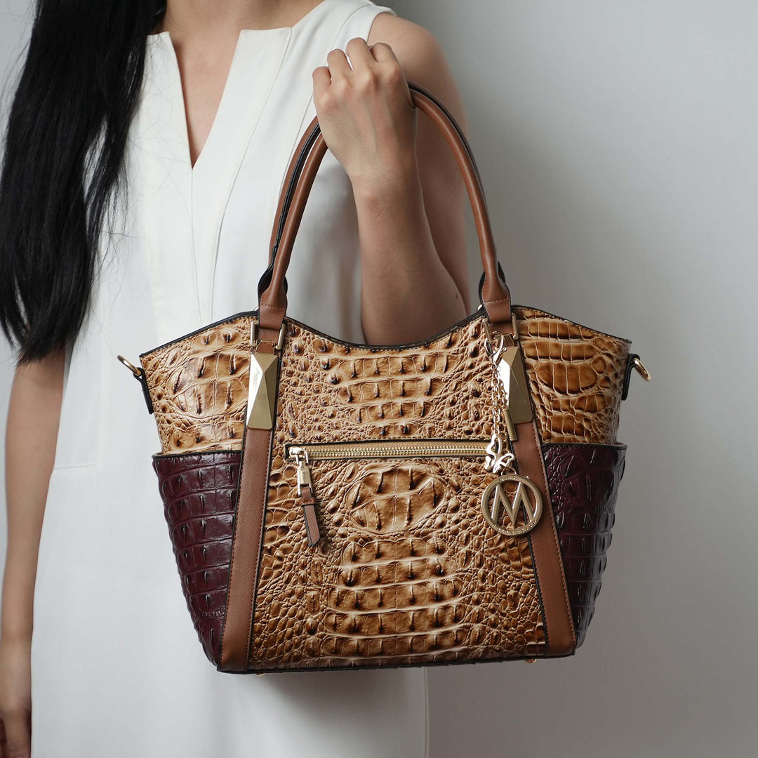 Croco Black MKF Collection By Mia K Janise Croc Tote Handbag