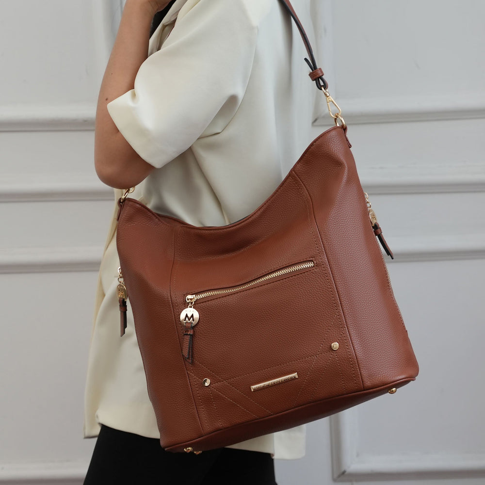 Cognac Brown MKF Collection By Mia K Jordina 2 Pcs Shoulder Bag With Matching Wallet