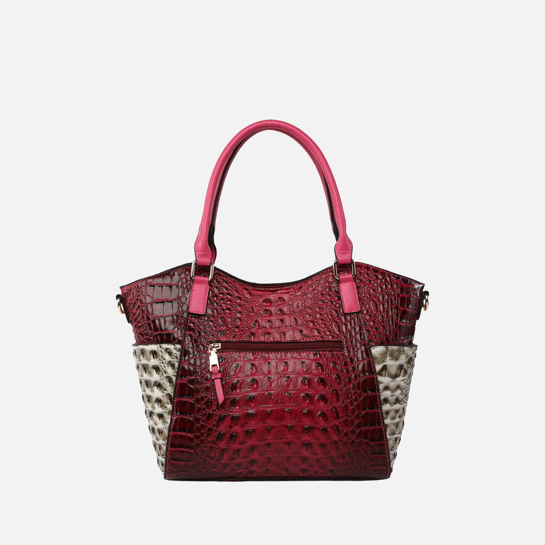 Croco Cognac MKF Collection By Mia K Janise Croc Tote Handbag