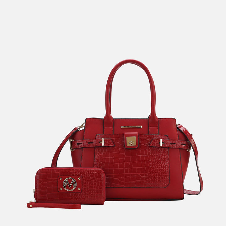 Mustard MKF Collection By Mia K Isla Shoulder Bag And Set