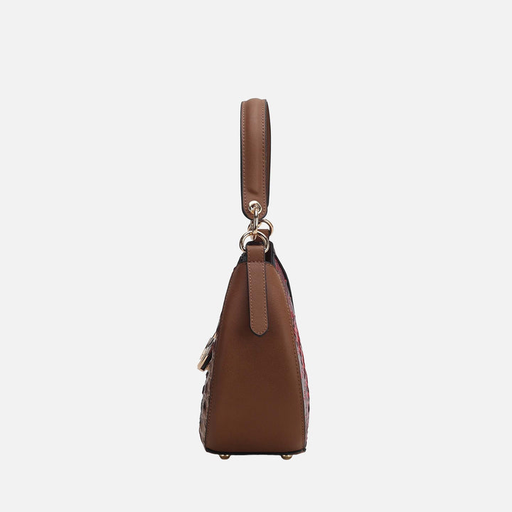 Croco Fuchsia MKF Collection By Mia K Jain Croc Embossed Shoulder Bag