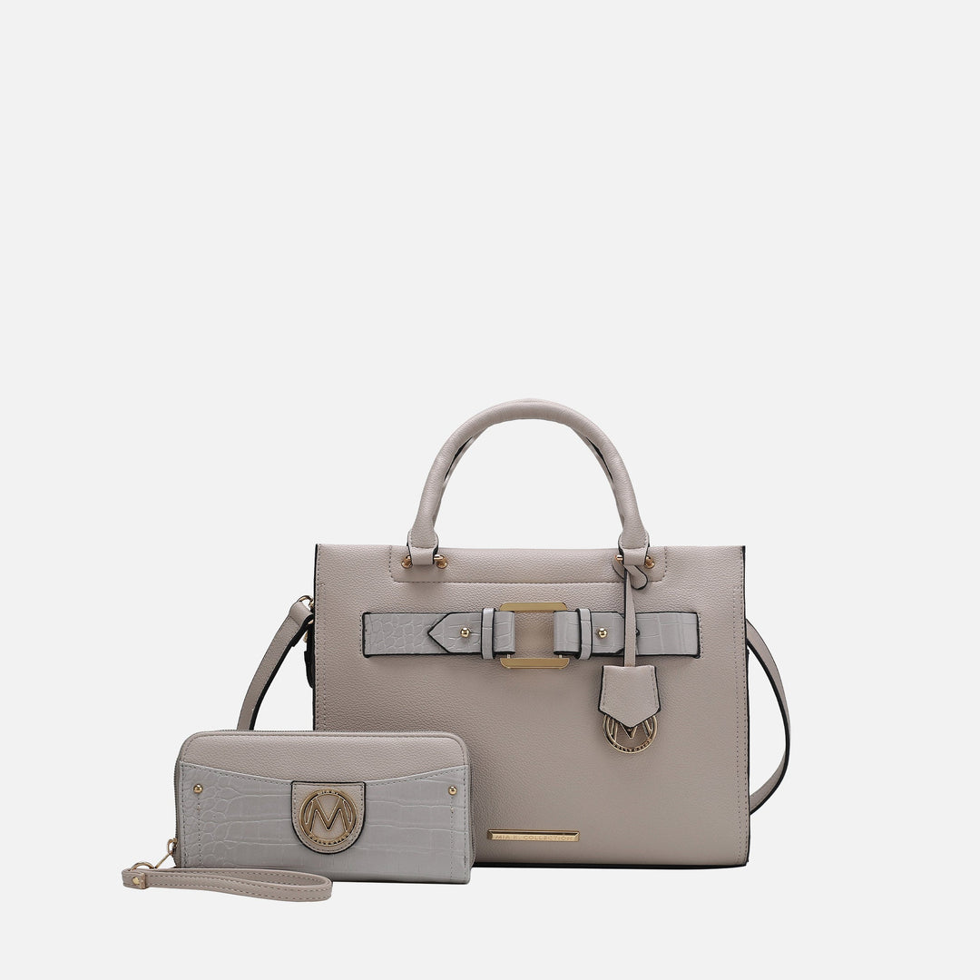 Taupe MKF Collection By Mia K Virginia Tote Bag And Wallet Set