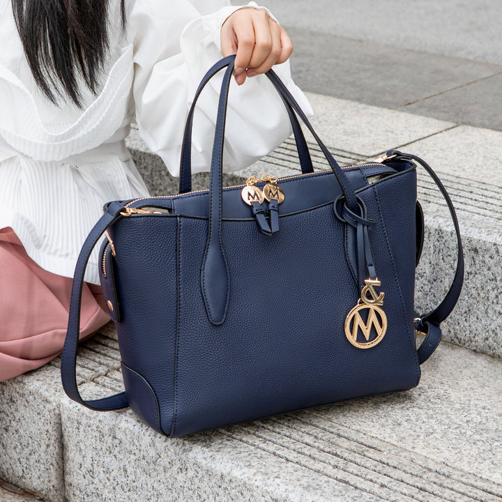 Charcoal Grey MKF Collection By Mia K Bruna Tote Bag And Wallet Set