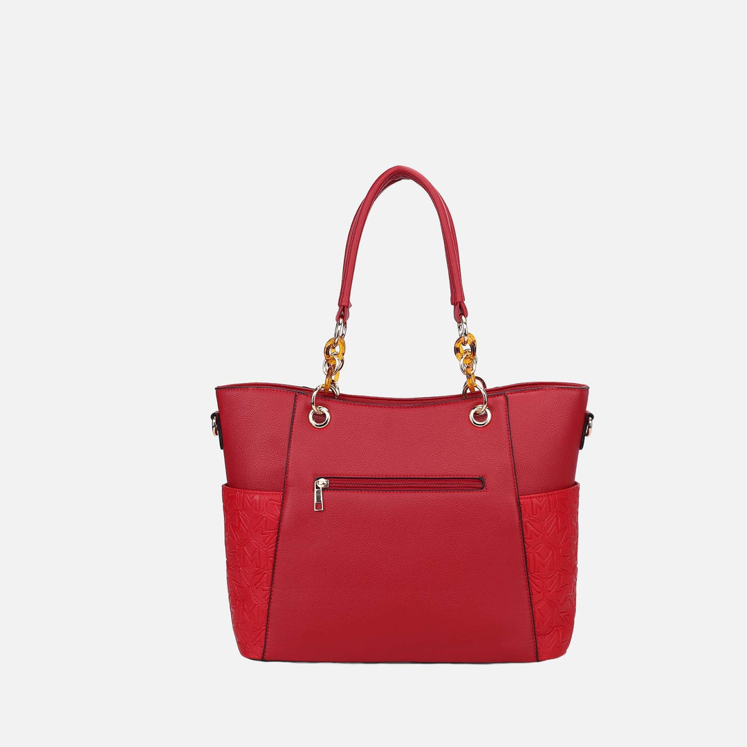 Charcoal Grey MKF Collection By Mia K Merlina Embossed Tote Bag And Set