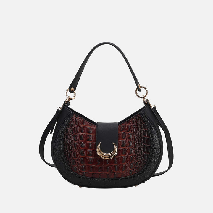 Croco Purple MKF Collection By Mia K Jain Croc Embossed Shoulder Bag