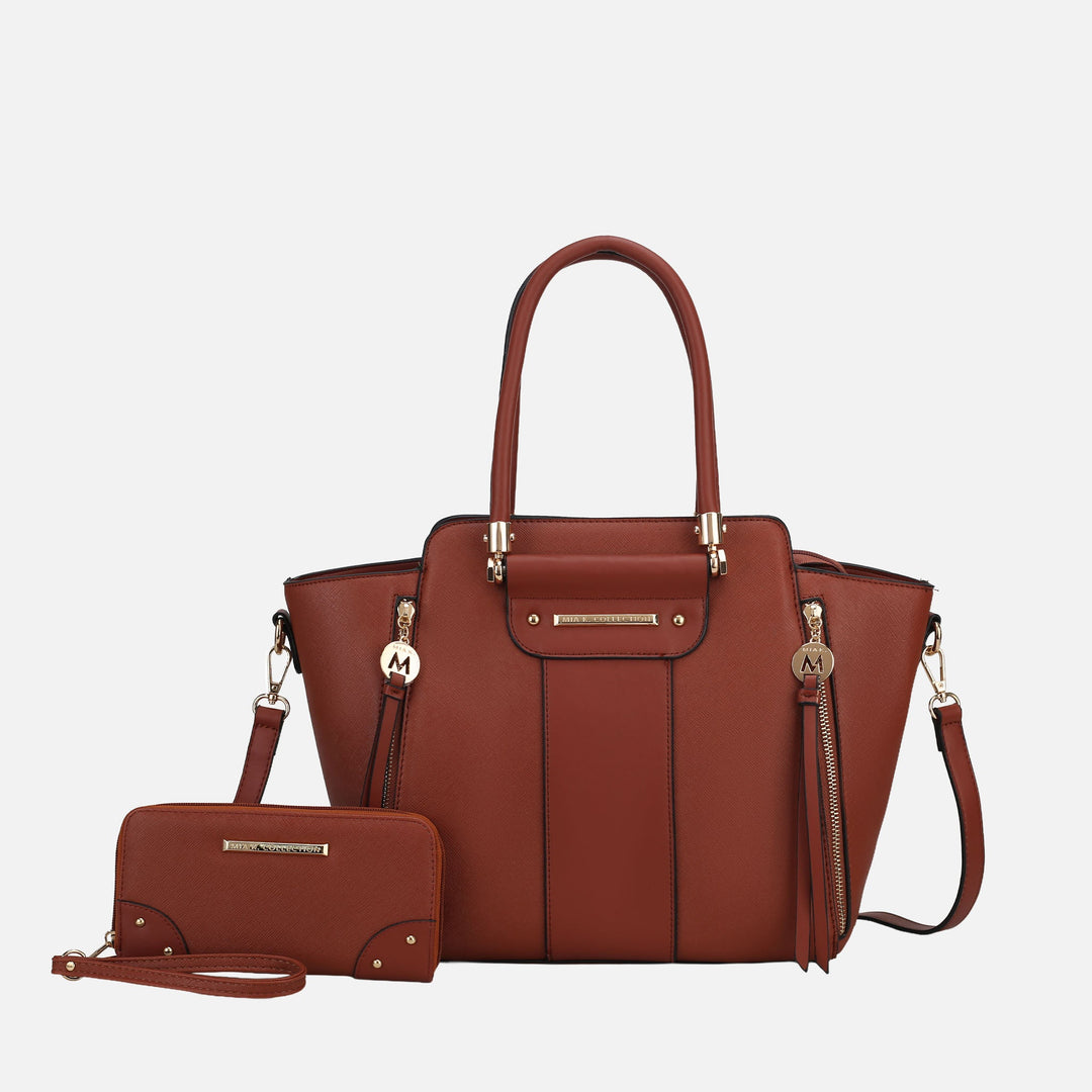 Wine MKF Collection By Mia K Eliana Tote Bag Wallet Set