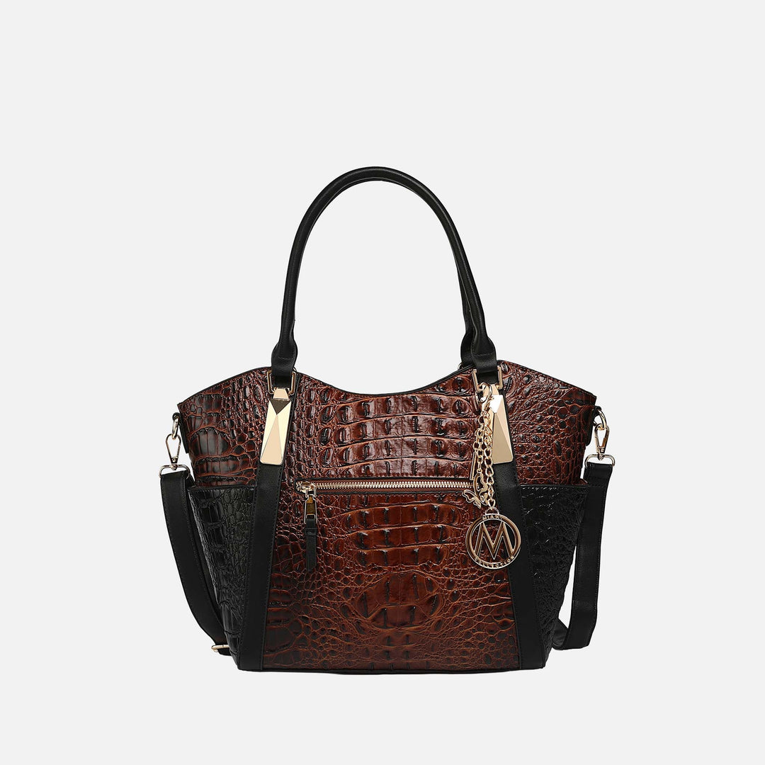 Croco Taupe MKF Collection By Mia K Janise Croc Tote Handbag