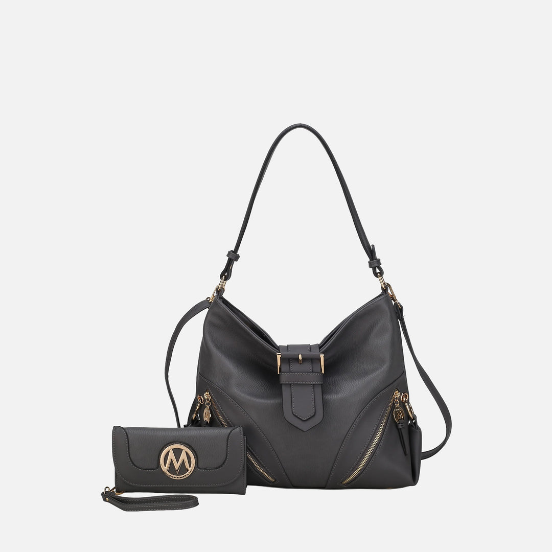 Pewter MKF Collection By Mia K Rafaela Shoulder Bag