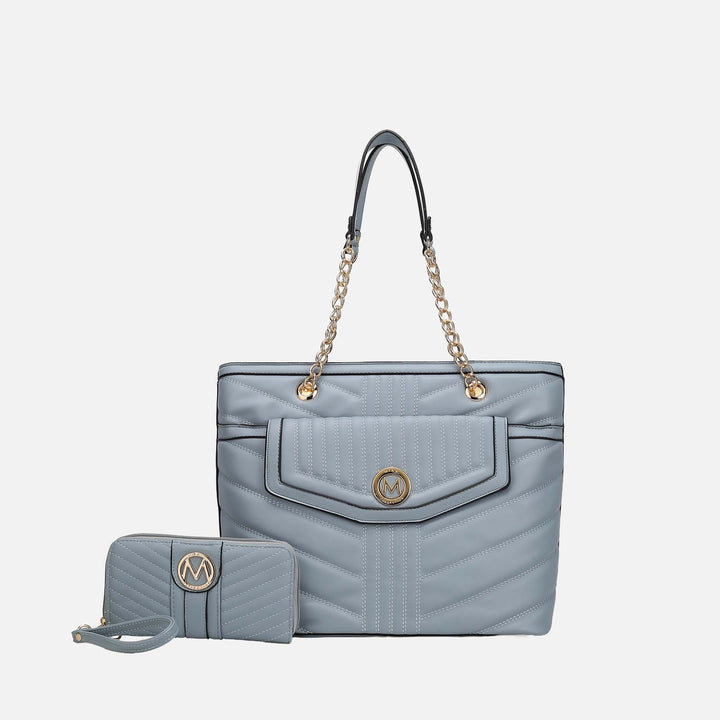Black MKF Collection By Mia K Chiari Tote Bag And Wallet Set