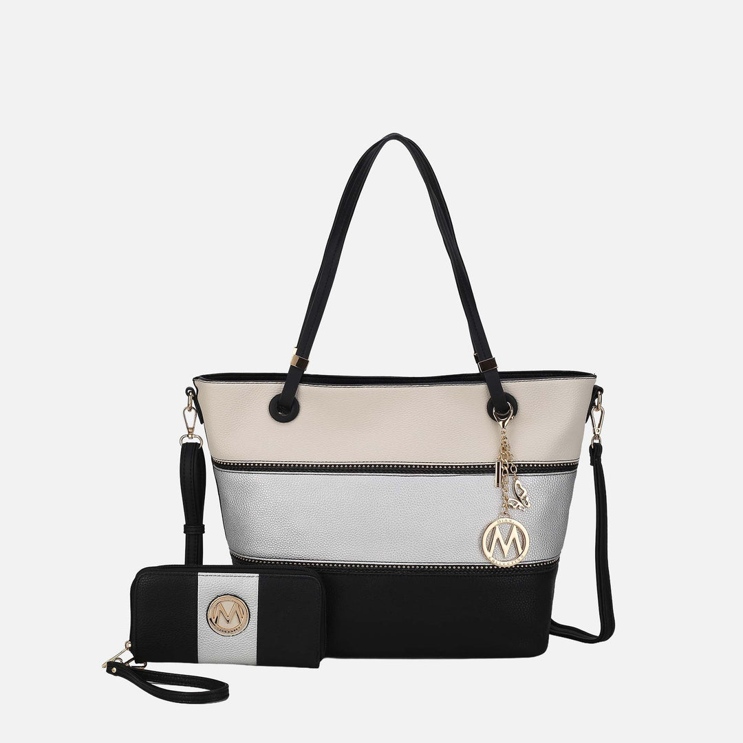 Beige MKF Collection By Mia K Vallie Tote Bag And Wallet Set