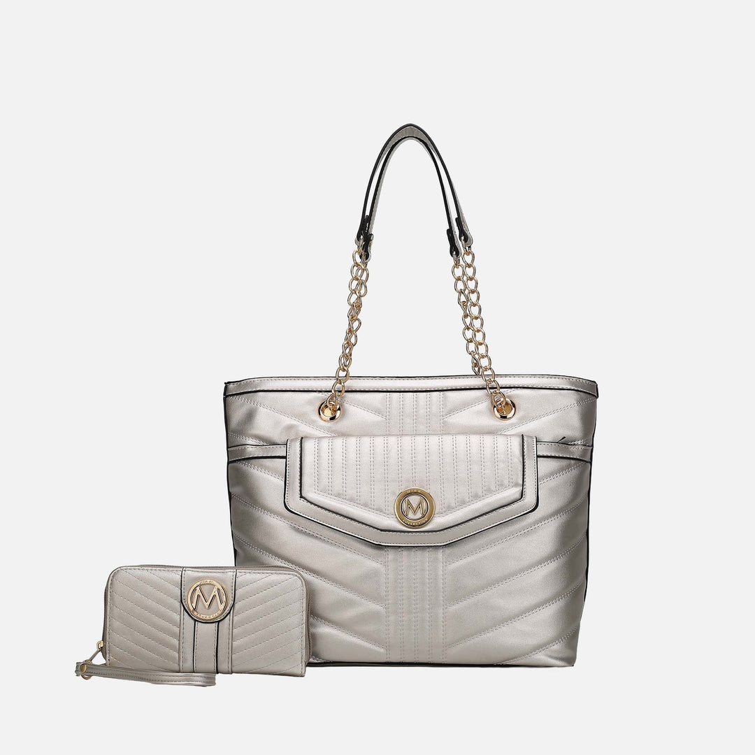 Seafoam MKF Collection By Mia K Chiari Tote Bag And Wallet Set