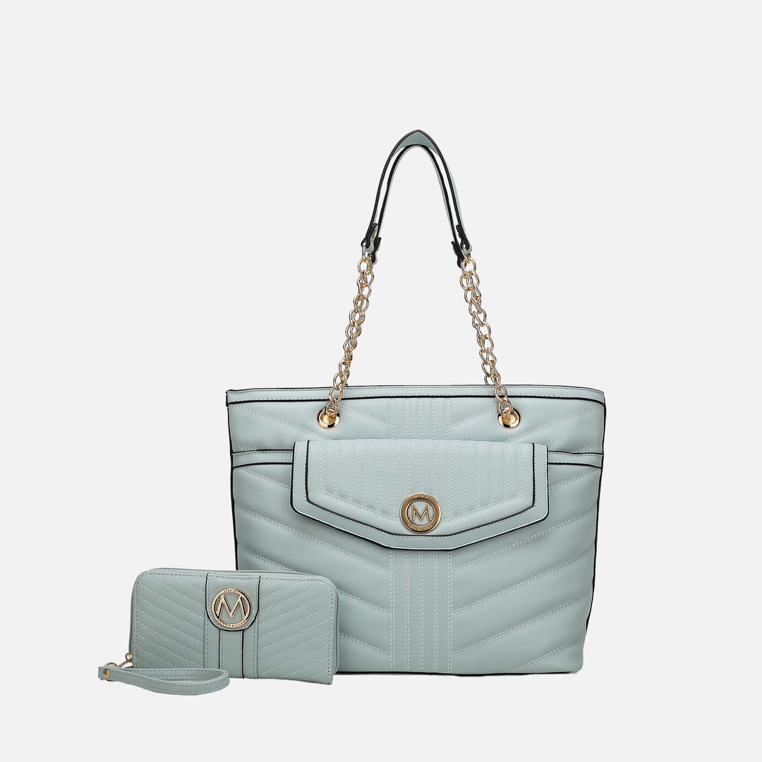 Taupe MKF Collection By Mia K Chiari Tote Bag And Wallet Set