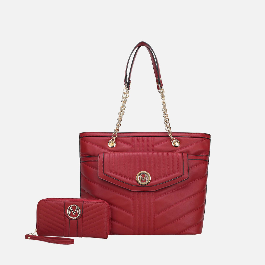 MKF Collection By Mia K Chiari Tote Bag And Wallet Set