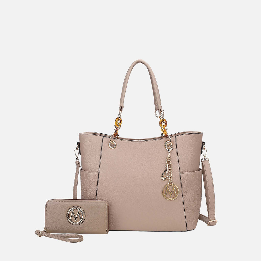 MKF Collection By Mia K Merlina Embossed Tote Bag And Set