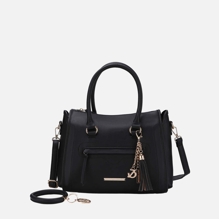 Mustard MKF Collection By Mia K Valeria Shoulder Bag And Bracelet Keyring