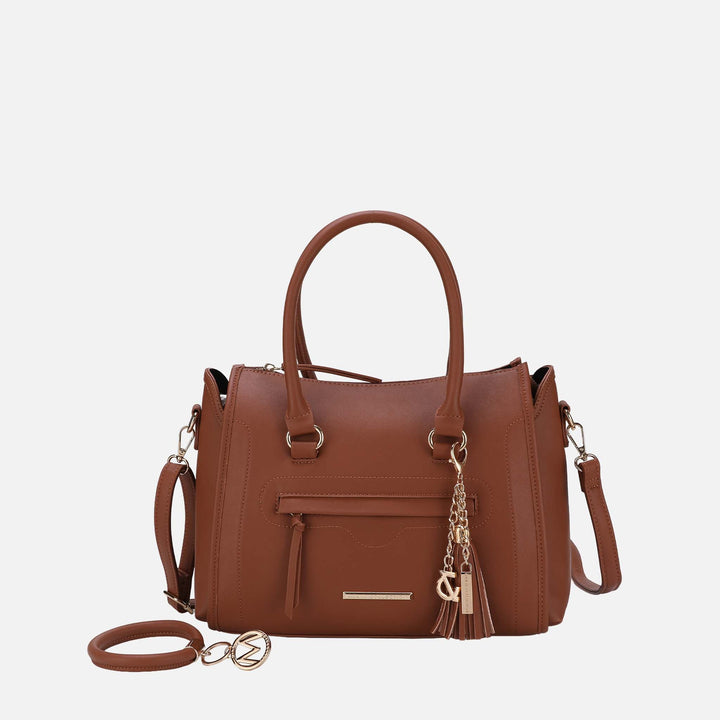 Pewter MKF Collection By Mia K Valeria Shoulder Bag And Bracelet Keyring