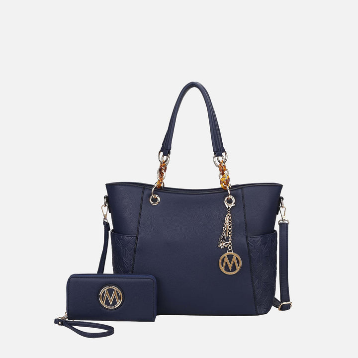 Red MKF Collection By Mia K Merlina Embossed Tote Bag And Set