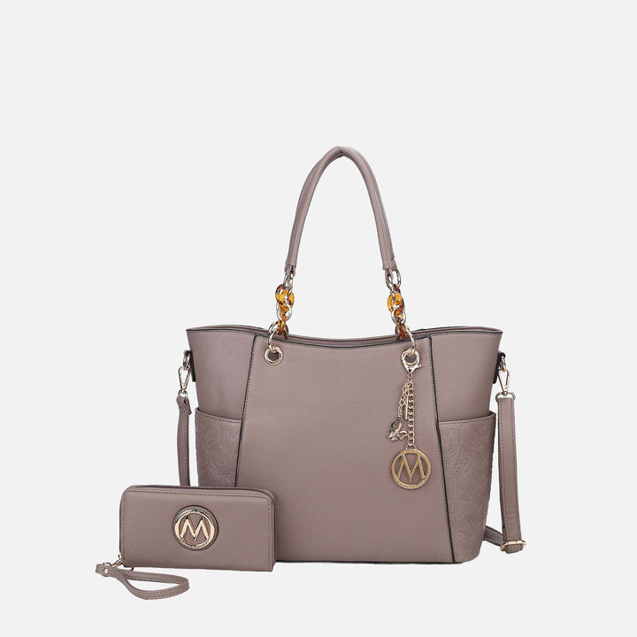 MKF Collection By Mia K Merlina Embossed Tote Bag And Set