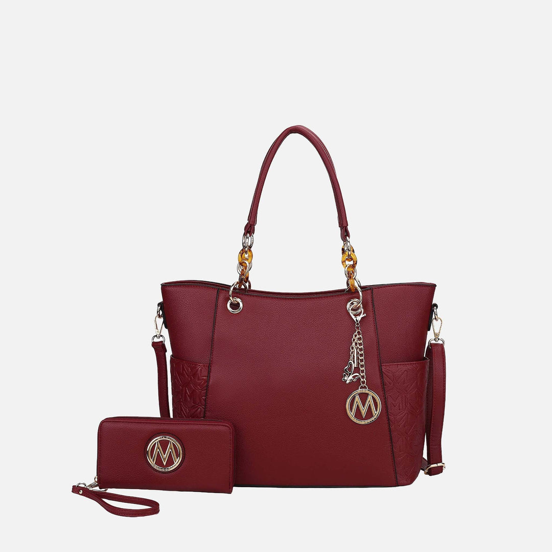 MKF Collection By Mia K Merlina Embossed Tote Bag And Set