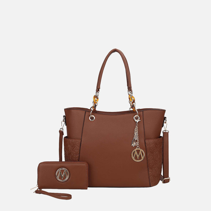 Hunter MKF Collection By Mia K Merlina Embossed Tote Bag And Set