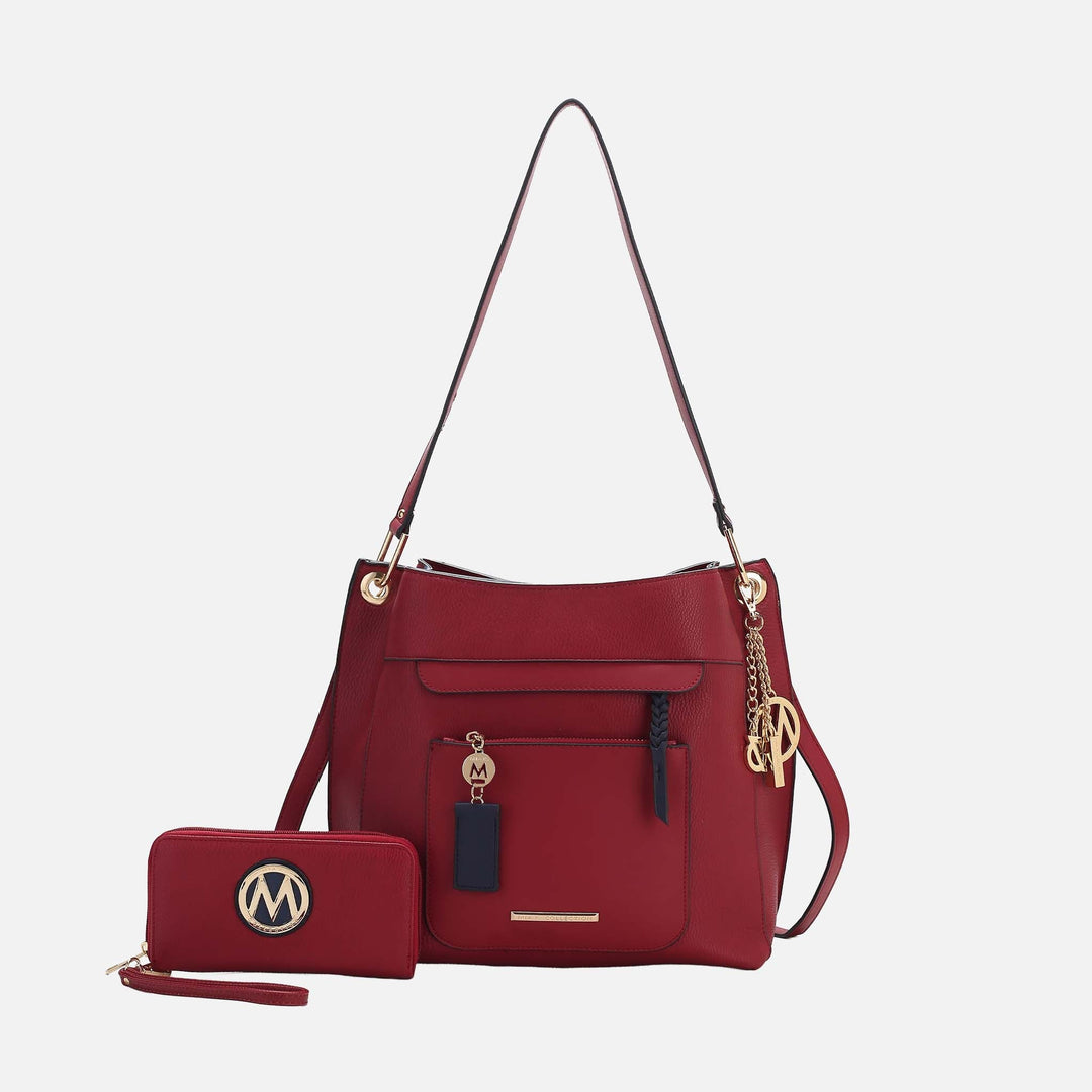Brown MKF Collection By Mia K Shivani Hobo And Wallet Set