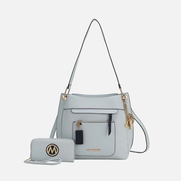Taupe MKF Collection By Mia K Shivani Hobo And Wallet Set