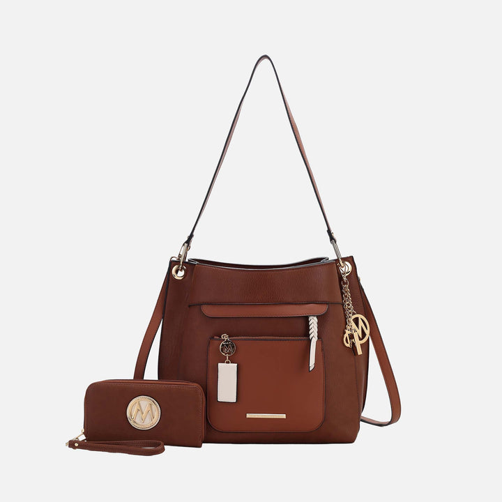 Light Blue MKF Collection By Mia K Shivani Hobo And Wallet Set