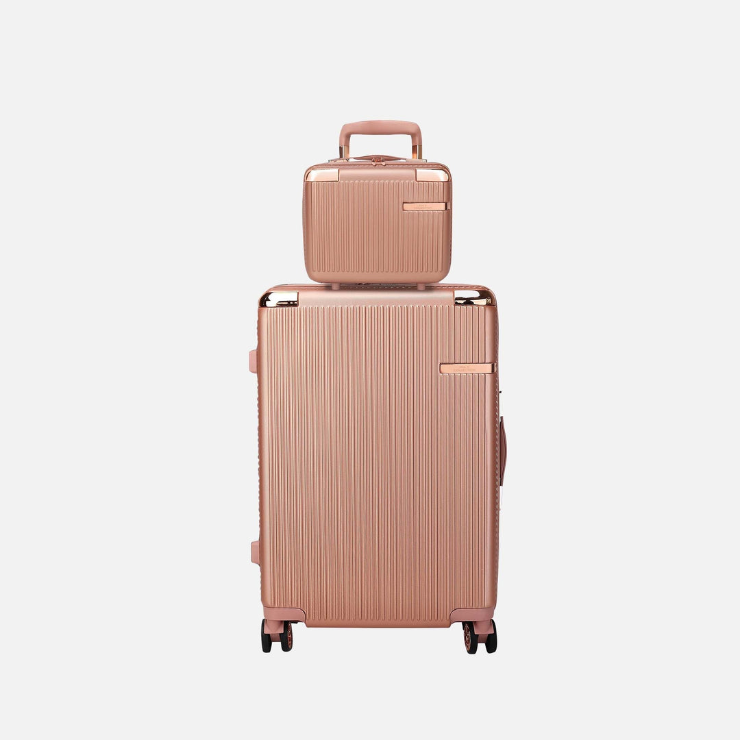 MKF Collection By Mia K Tulum Carry On Roller And Cosmetic Case Set