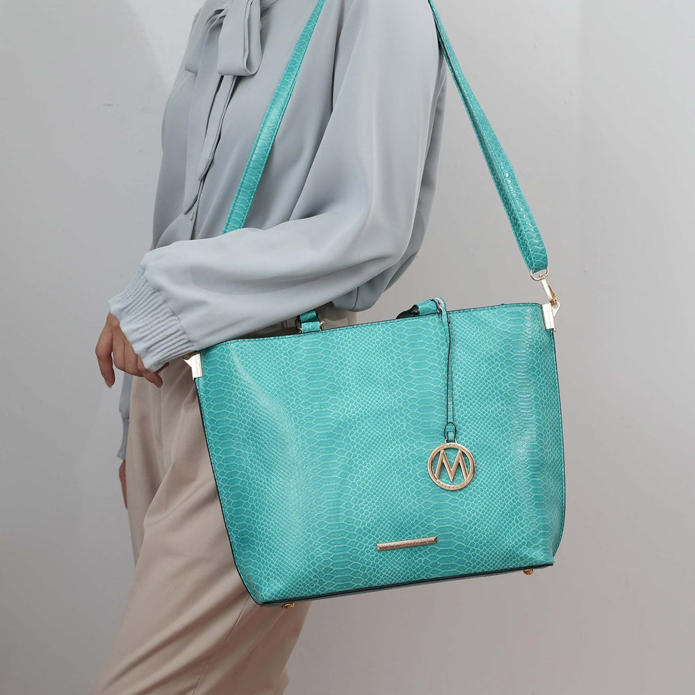 Tawny MKF Collection By Mia K Beryl Embossed Tote Bag And Wristlet Set